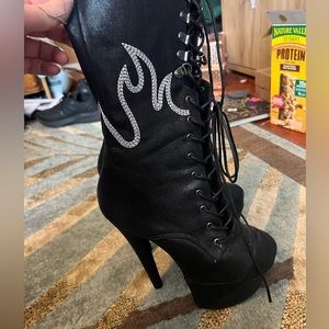 club hella heels 8 inch boots with toe guard pole dancing heels pole shoes flame